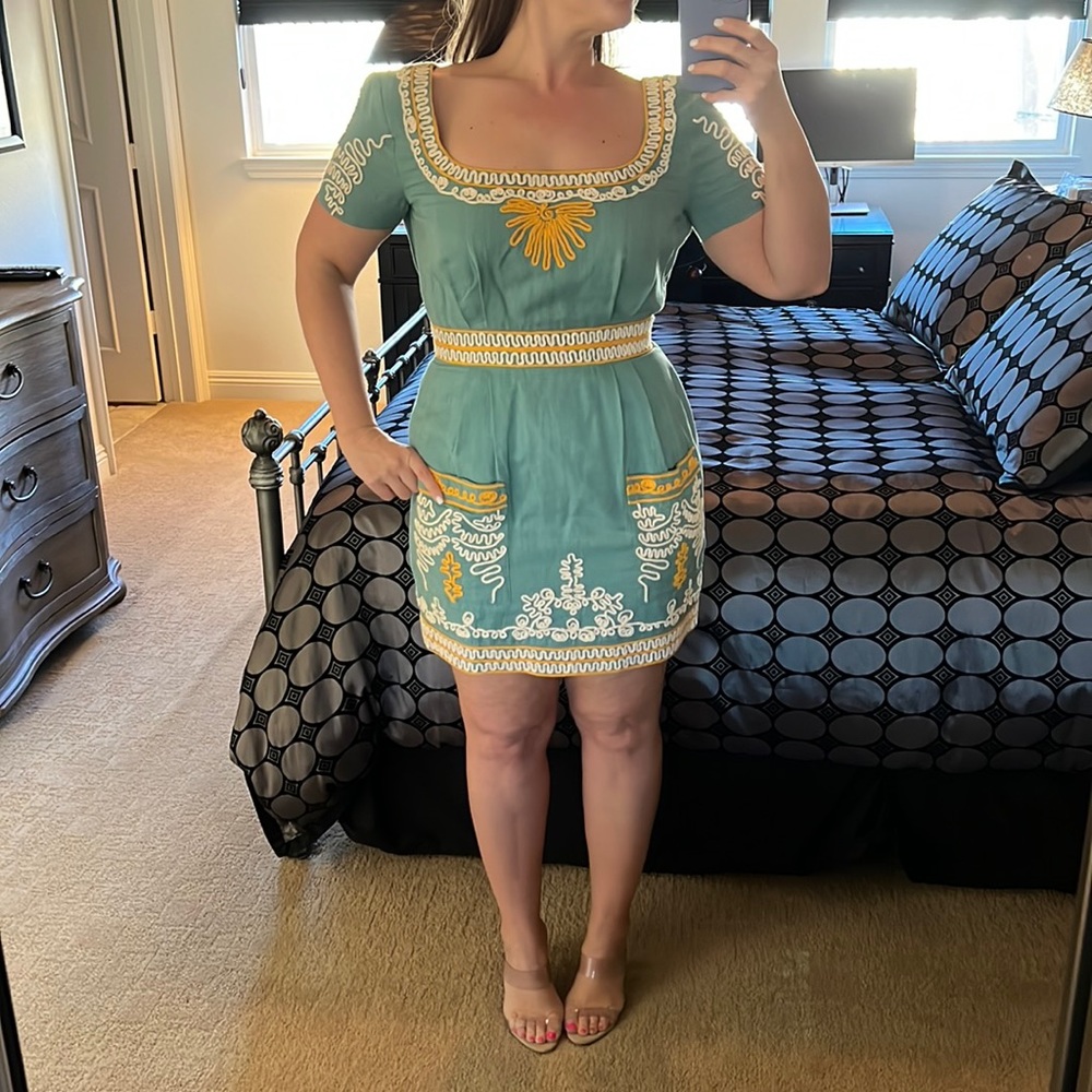 Adorable beautifully embroidered size 4 spring tea dress by French Connection